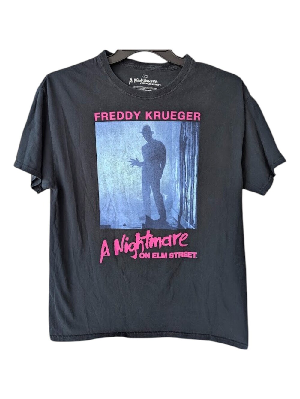 A Nightmare on Elm Street Freddy Krueger T-Shirt L Black Horror Graphic 20.5x28